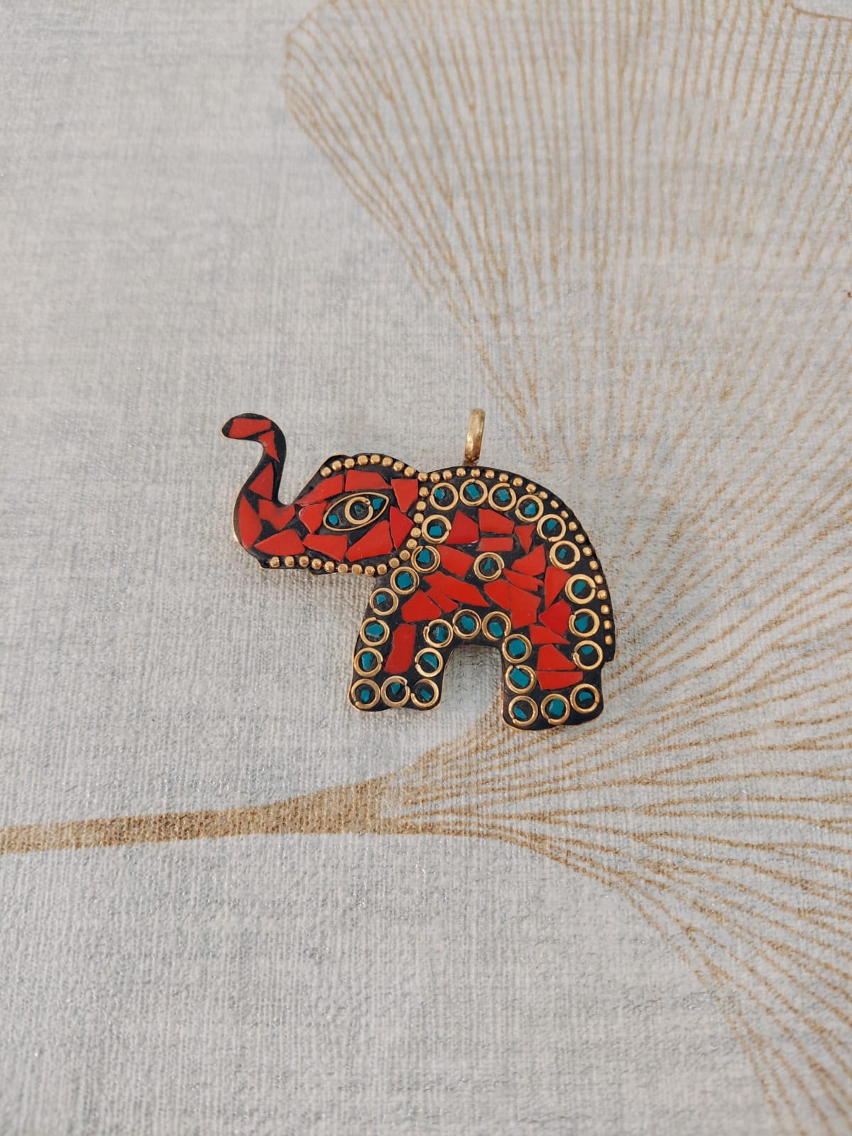 Ciondolo Elefante Rosso Nepal