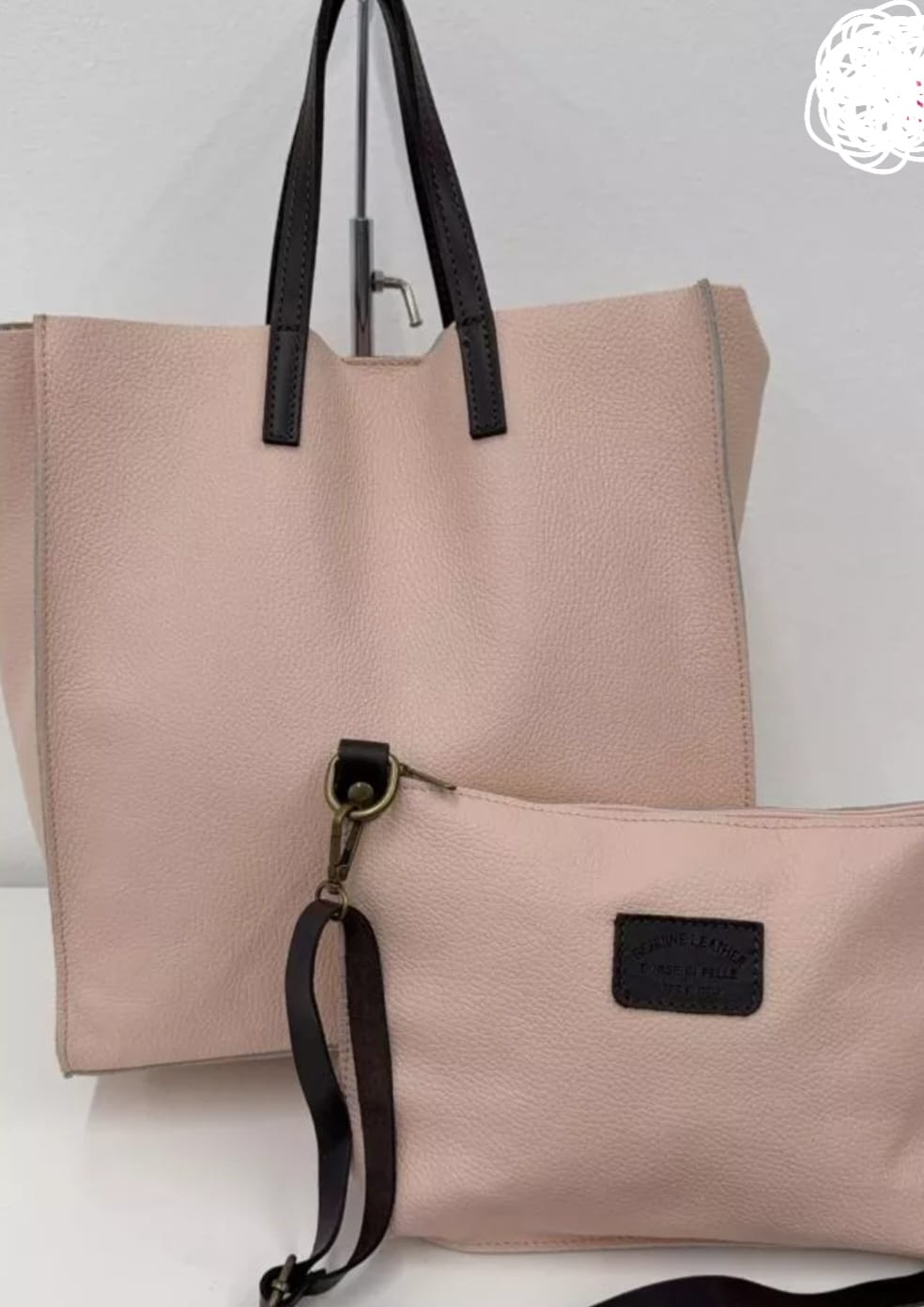 Borsa Pelle Rosa Cipria