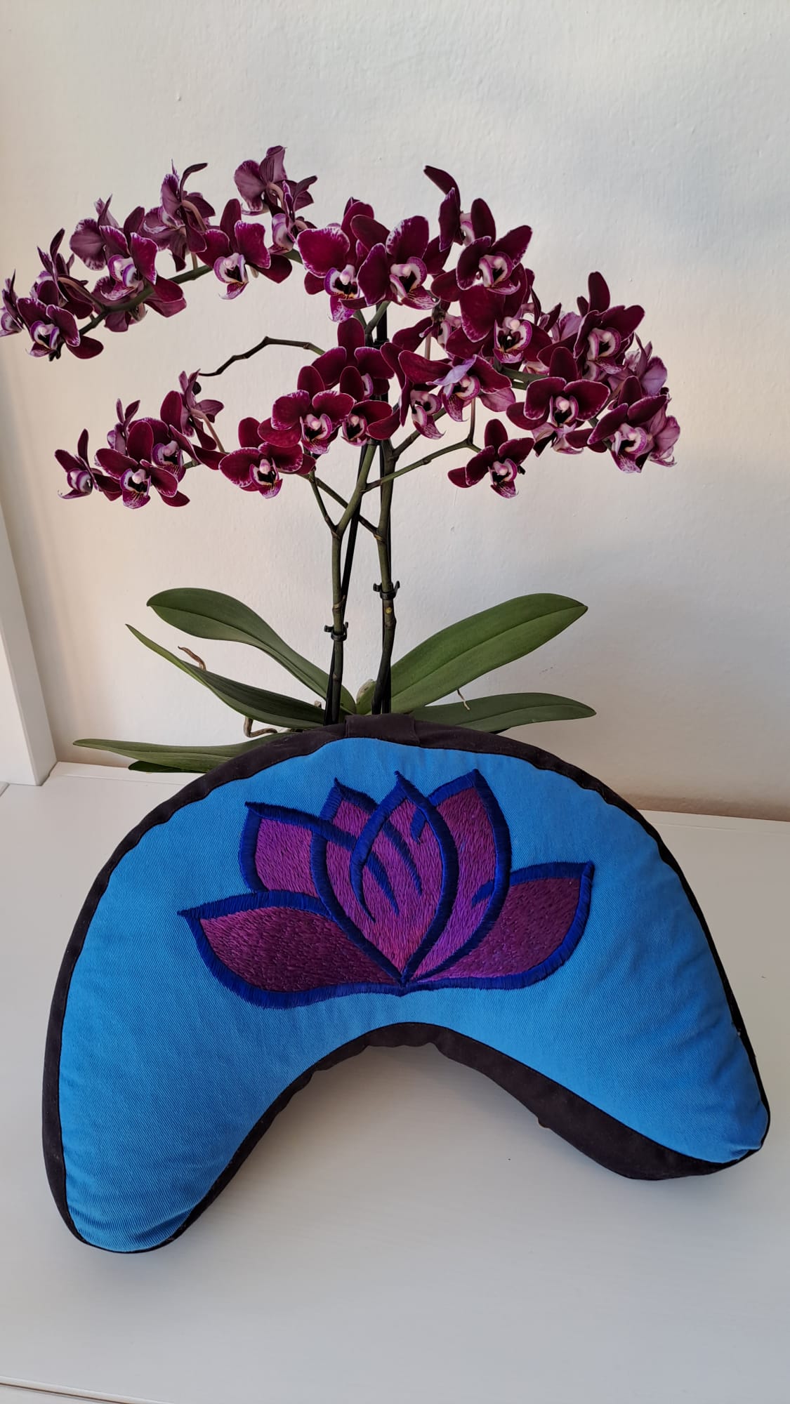 Cuscino Mezzaluna Blu & Viola