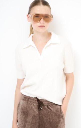 Maglia con Colletto Bianco