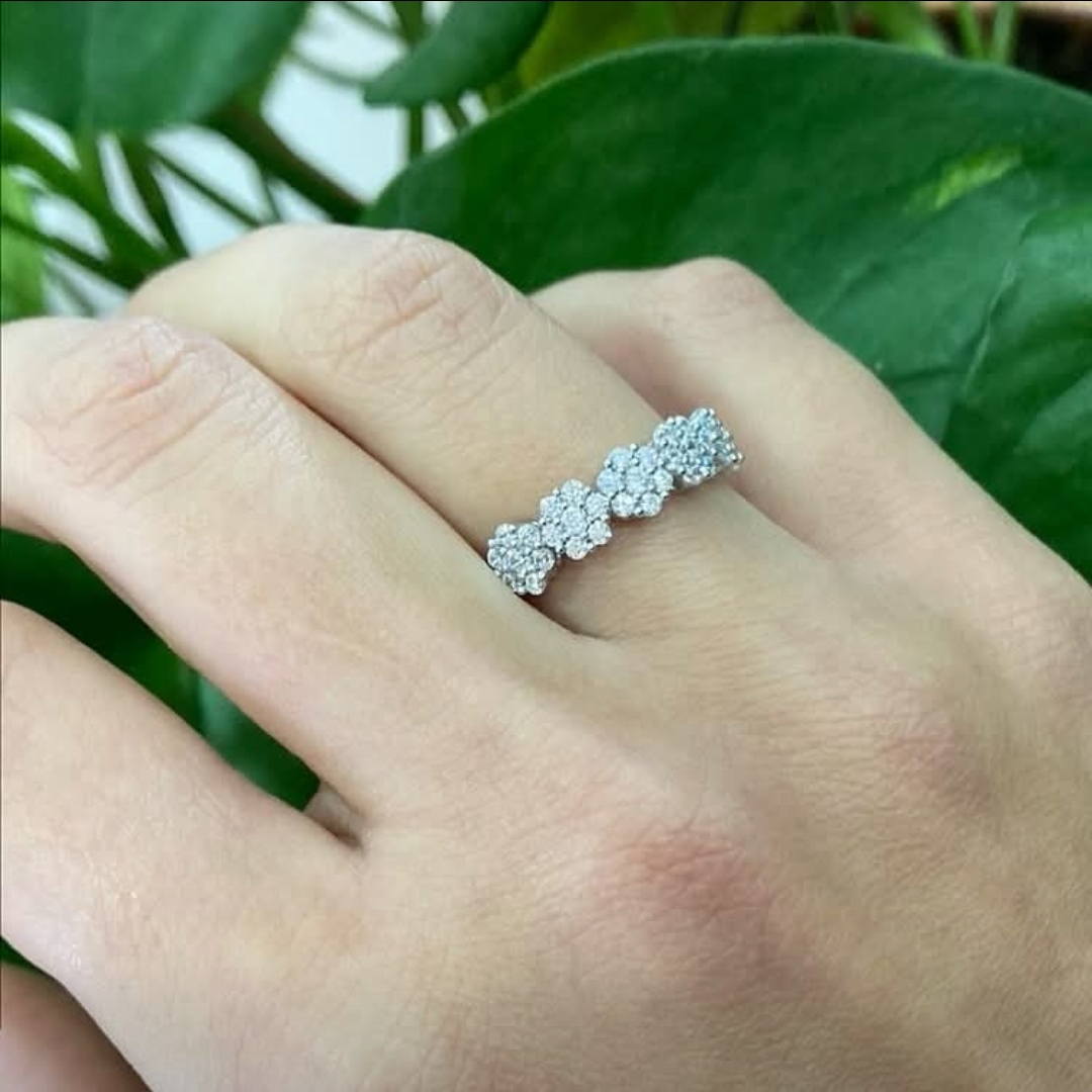 Anello Fiori & Zirconi Mis.18
