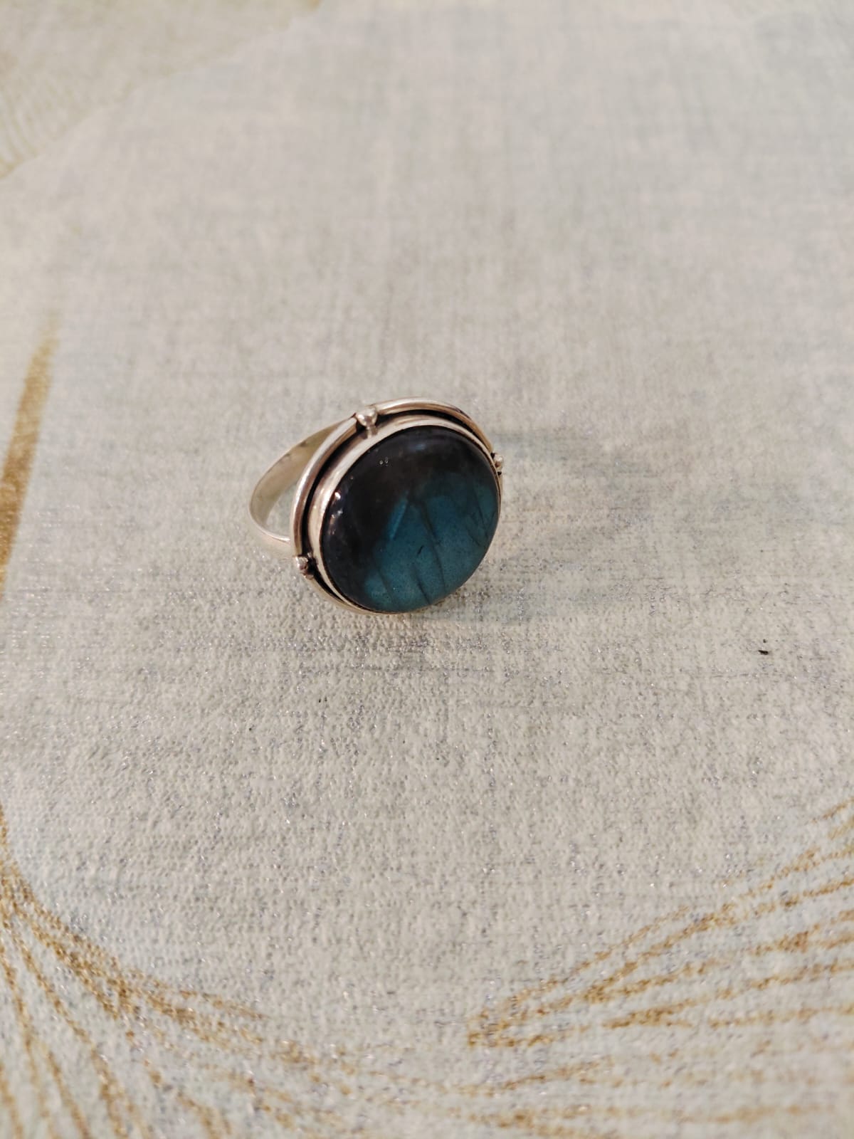 Anello Labradorite Verde