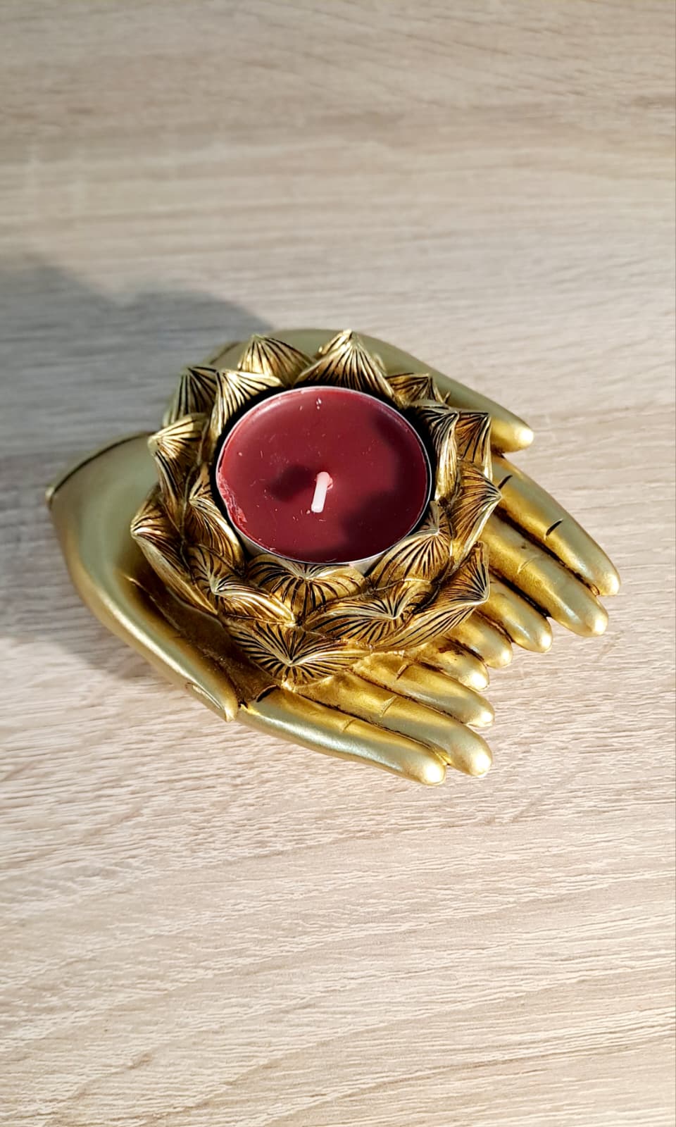 Portacandela mani & fiore di Loto