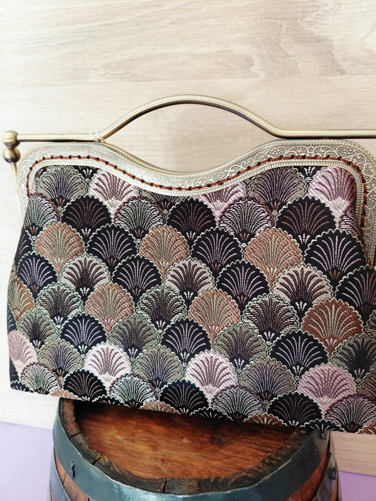 Borsa Retr&ograve; Ventagli Viola