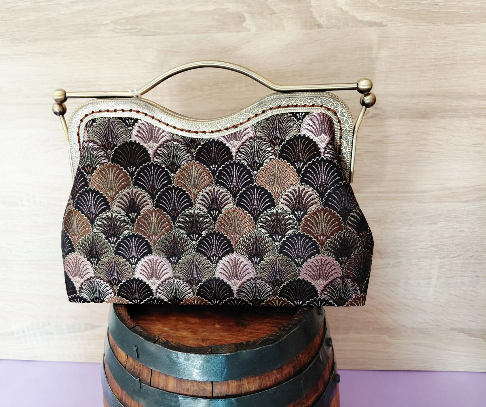 Borsa Retr&ograve; Ventagli Viola