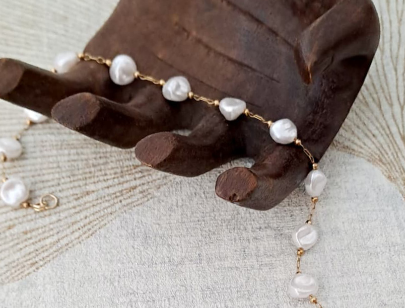 Bracciale perla e catena